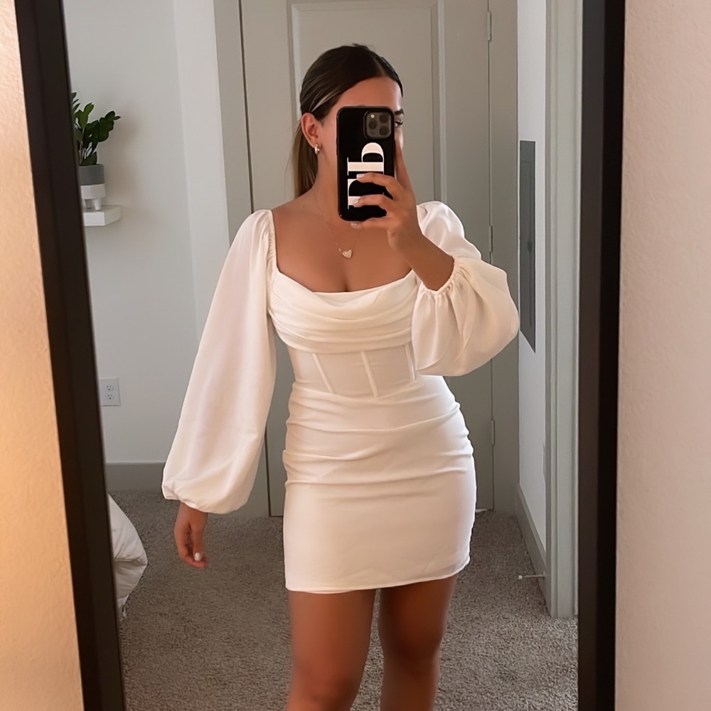 PRINCESS POLLY LILLIE LONG SLEEVE MINI DRESS
